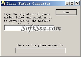 Phone Number Converter Screenshot