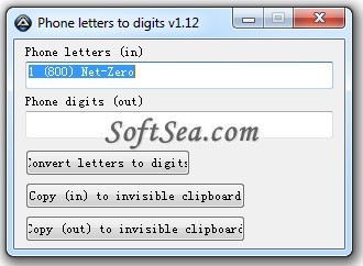 Phone letters to digits Screenshot