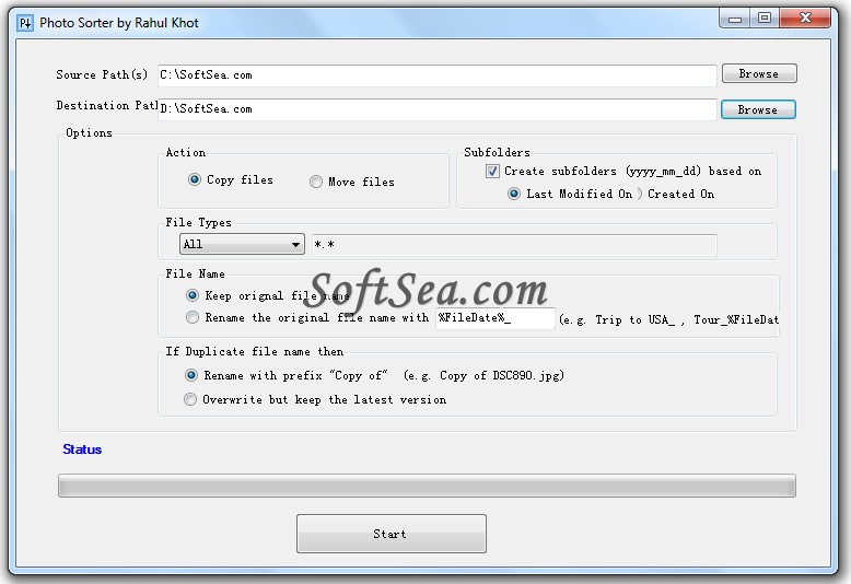 Photo or File sorter Screenshot