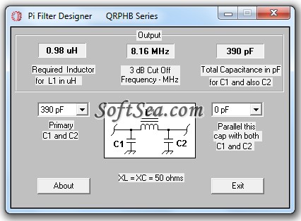 Pi Filter Designer Screenshot