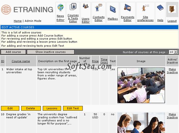 Pilot Online Training Solution Screenshot