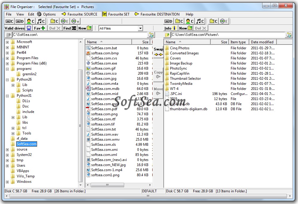 Portable FileOrganiser Screenshot