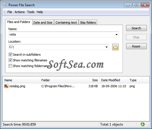 Power File Search Screenshot