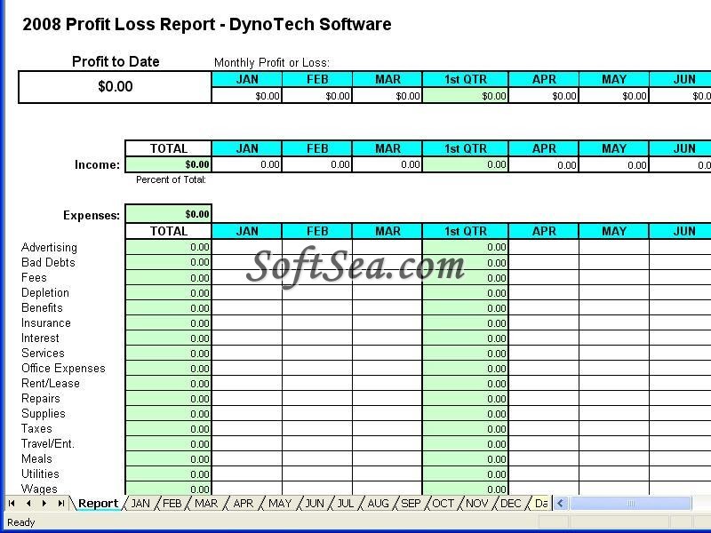Profit Loss Report Screenshot