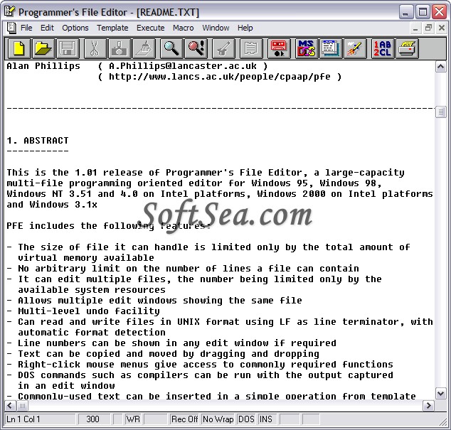 Programmers File Editor Screenshot