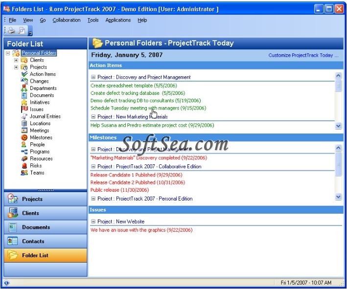 ProjectTrack SQL Server Edition Screenshot