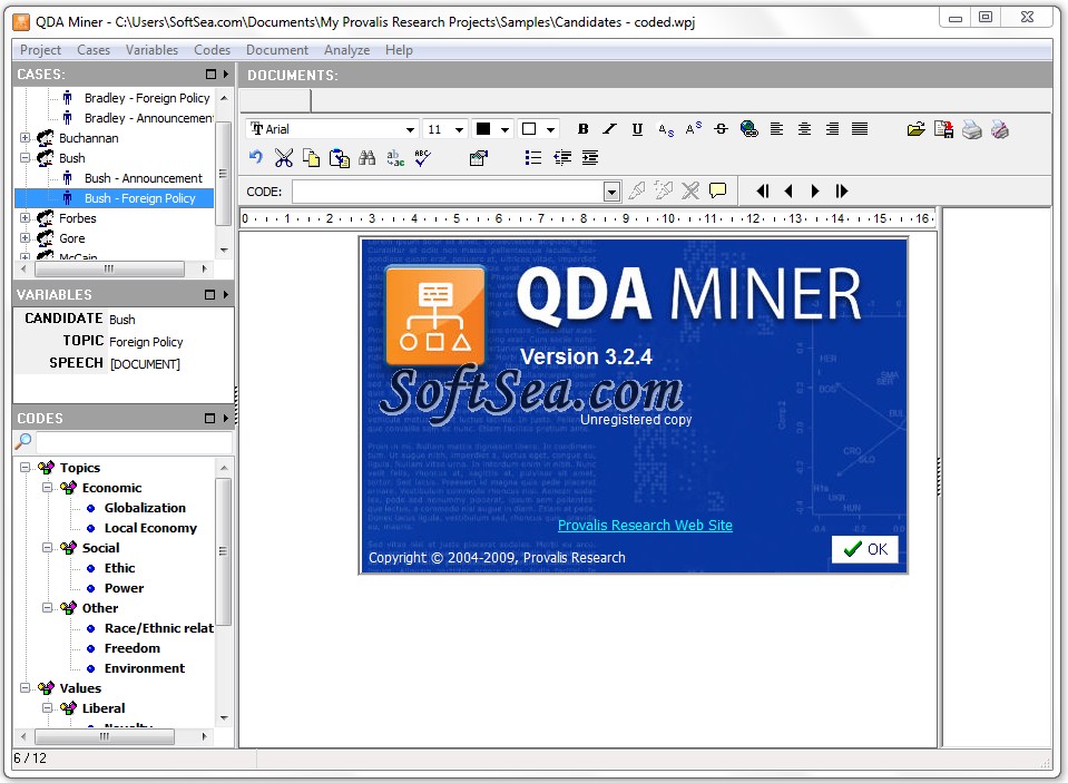 QDA Miner Screenshot
