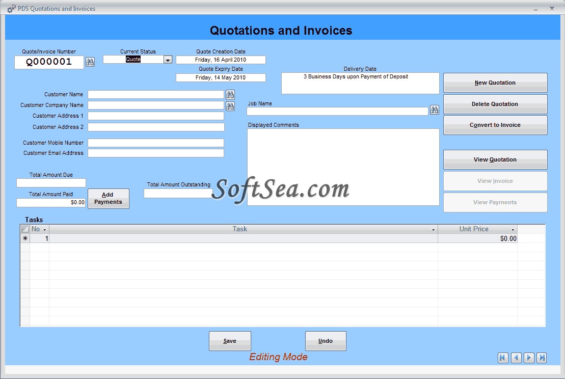 Quotations and Invoices LITE Screenshot