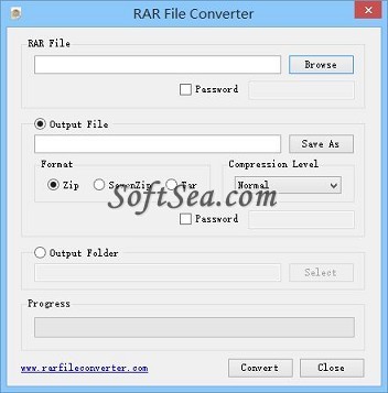 RAR File Converter Screenshot