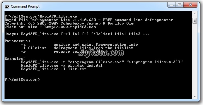 Rapid File Defragmentor Lite Screenshot