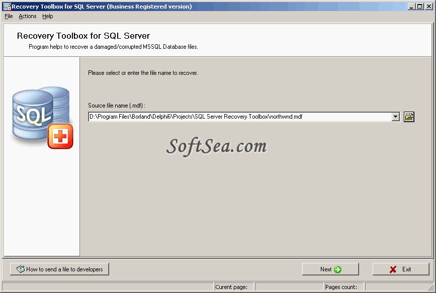 Recovery Toolbox for SQL Server Screenshot