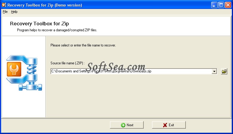 Recovery Toolbox for Zip Screenshot