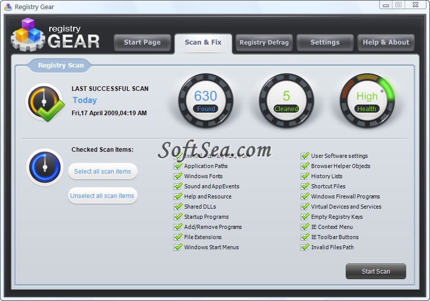 Registry Gear Screenshot
