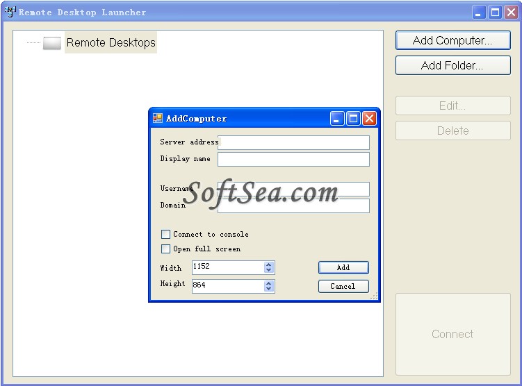 Remote Desktop Launcher Screenshot