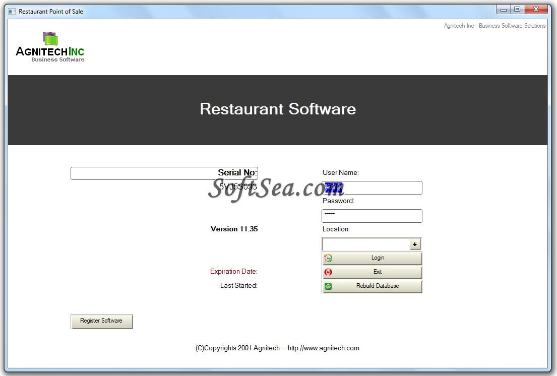 Restaurant Pont of Sale Screenshot