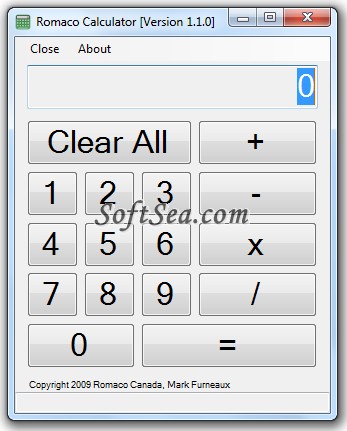 Romaco Calculator Screenshot