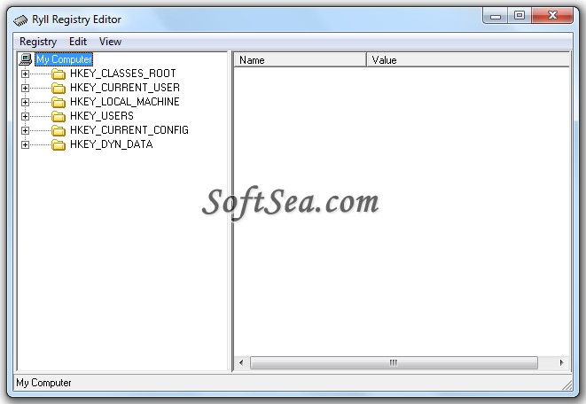 Ryll Registry Editor Screenshot