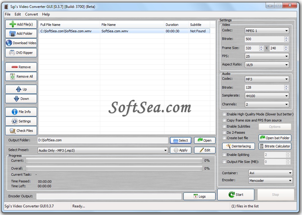 SGIs Video Convert GUI Portable Screenshot