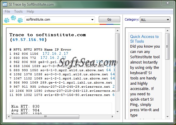 SI Trace Screenshot