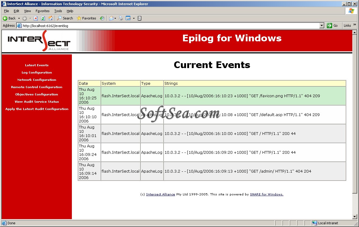 SNARE Epilog for Windows Screenshot