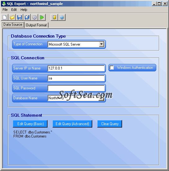 SQL Export Screenshot