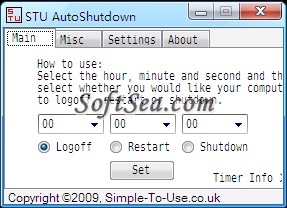 STU Auto Shutdown Screenshot