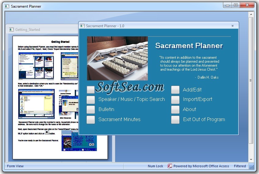 Sacrament Planner Screenshot