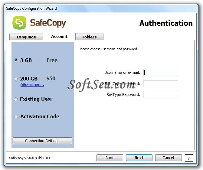SafeCopy Backup Screenshot