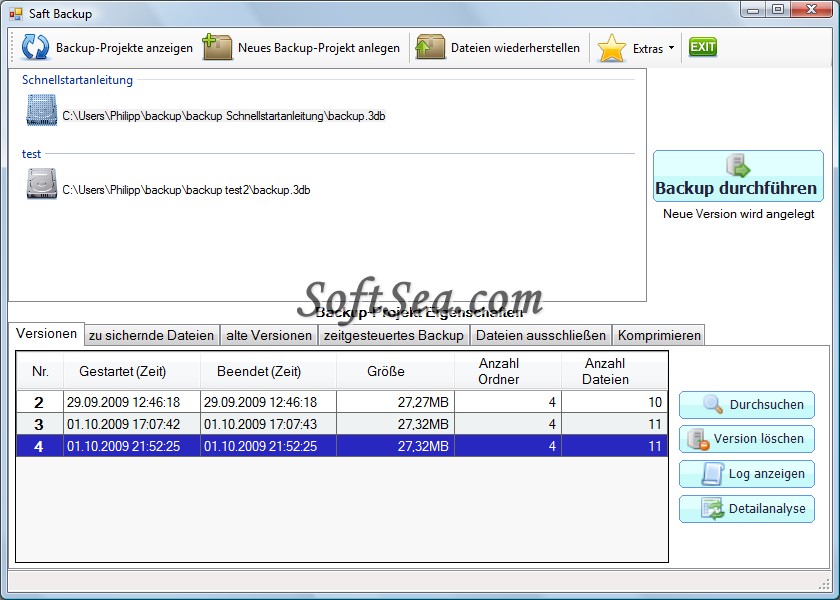 Saft Backup Screenshot