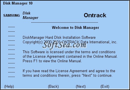 Samsung Disk Manager Screenshot