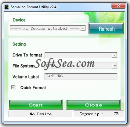 Samsung Format Utility Screenshot