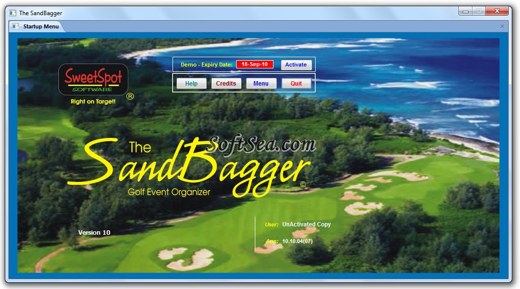 SandBagger Golf Event Organizer Screenshot