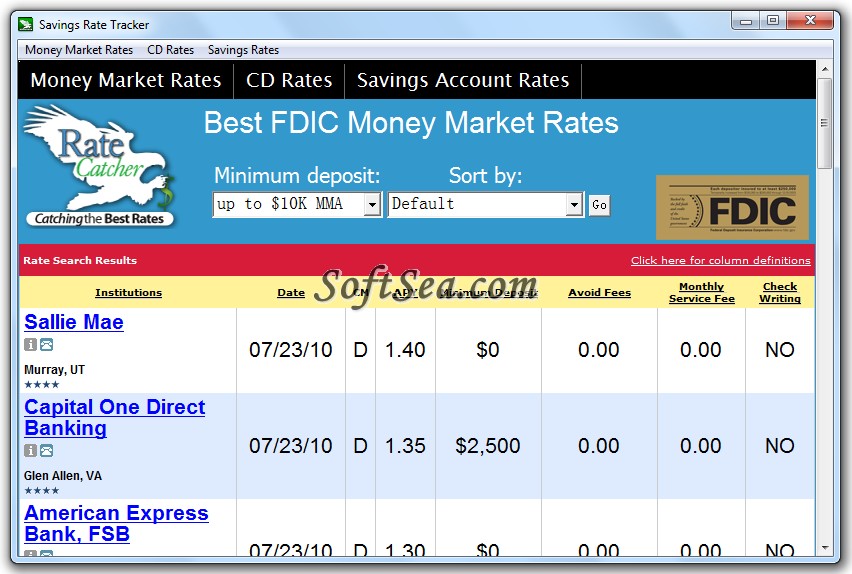 Savings Rate Tracker Screenshot