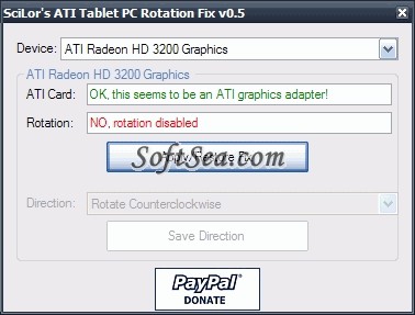 SciLors ATI Tablet PC Rotation Fix Screenshot