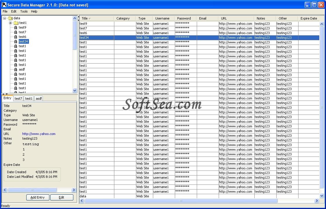 Secure Data Manager Screenshot