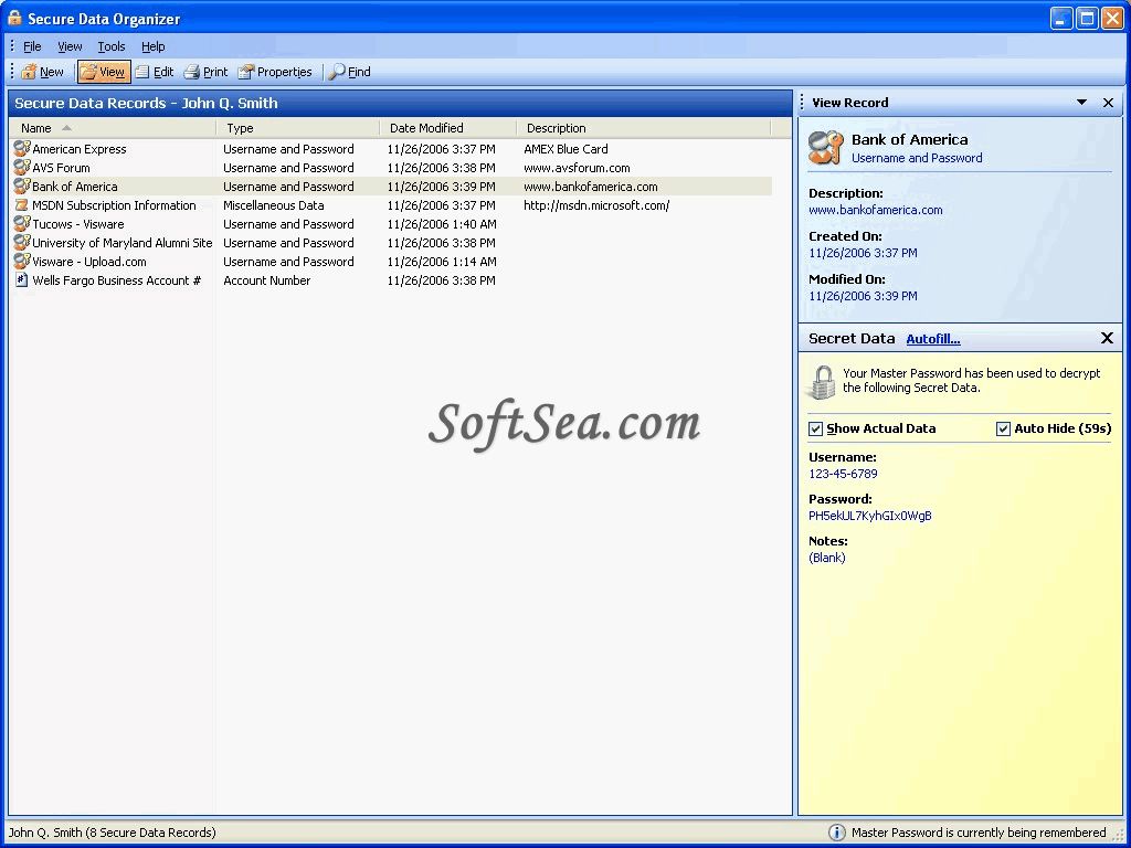 Secure Data Organizer Screenshot