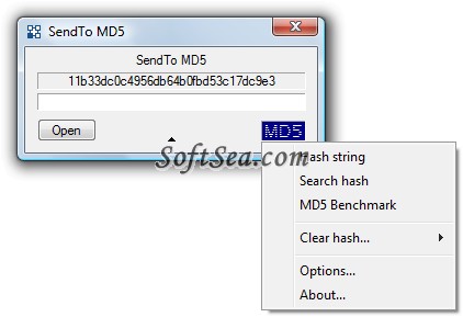 SendTo MD5 Screenshot