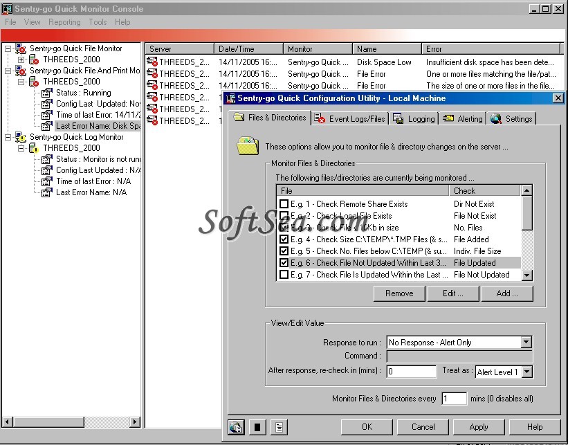 Sentry-go Quick File Monitor Screenshot