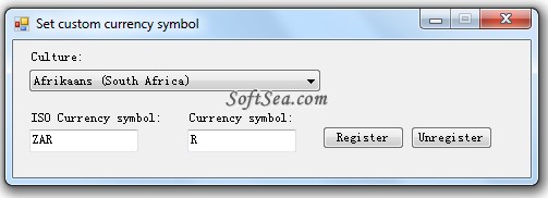 Set Custom Currency Symbol Screenshot