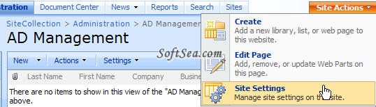 SharePoint AD Information Sync Screenshot