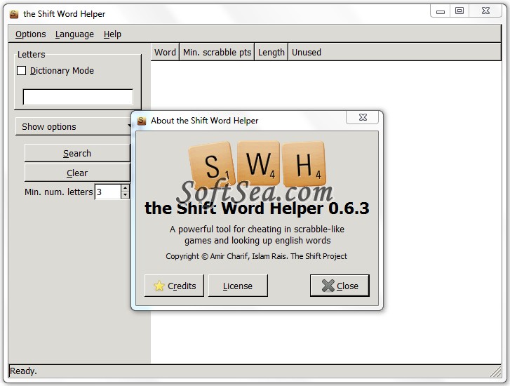 Shift Word Helper Screenshot