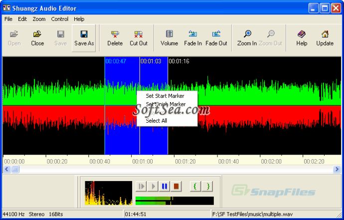 Shuangs Audio Editor Screenshot