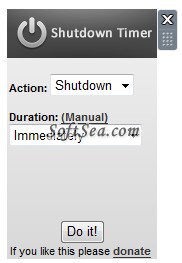 Shutdown Timer Sidebar Gadget Screenshot