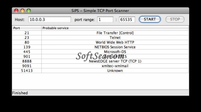 SiPS - Simple TCP Port Scanner Screenshot