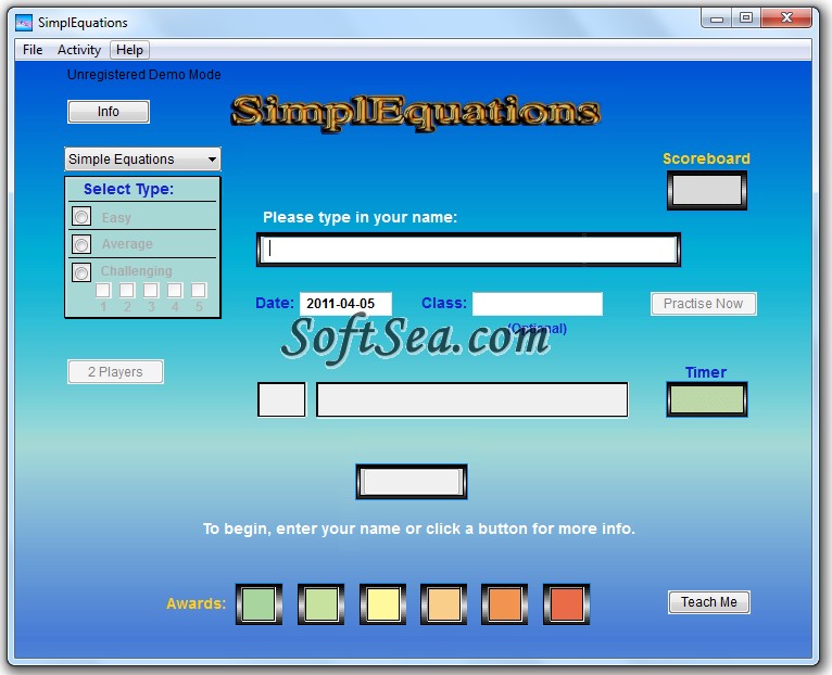 SimplEquations Screenshot