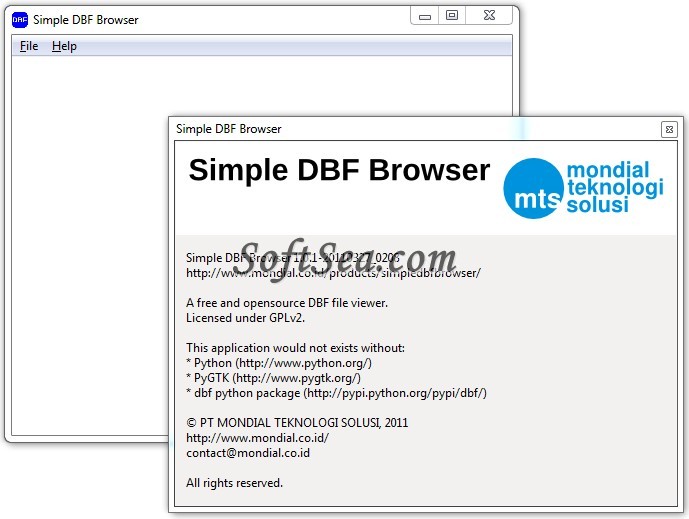 Simple DBF Browser Screenshot