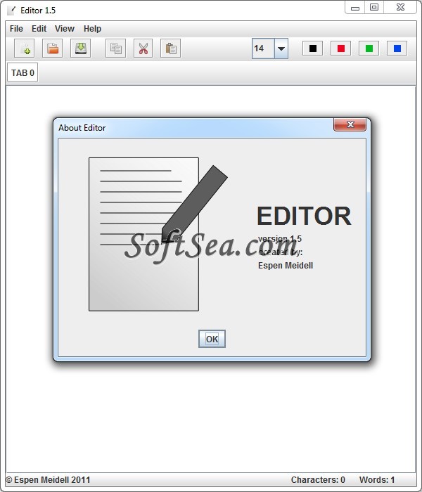 Simple Editor Screenshot