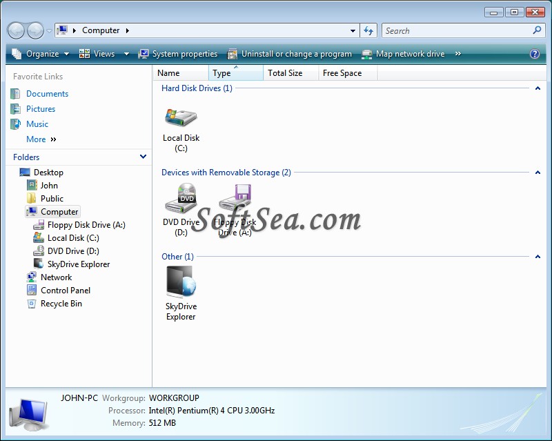 SkyDrive Explorer Screenshot