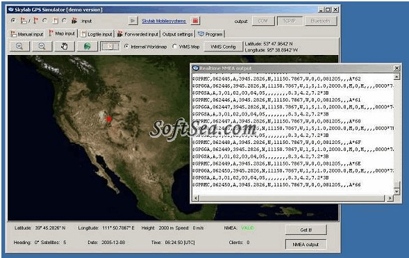 Skylab GPS Simulator Screenshot