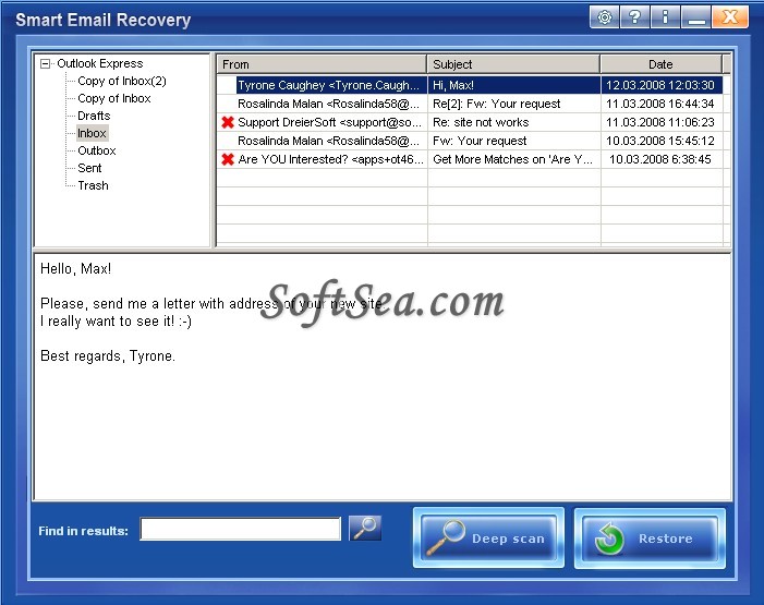 Smart Email Recovery Screenshot